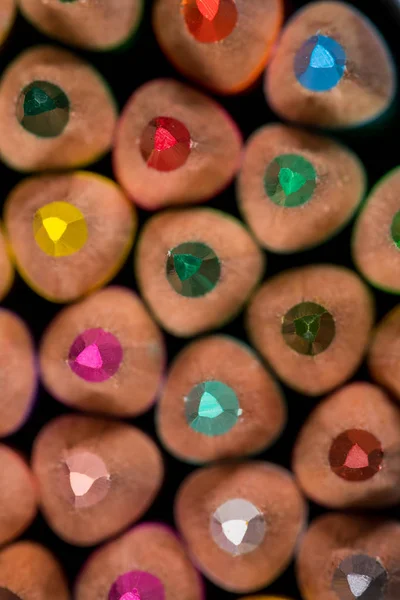 Looking Down On Colored Pencil Tips — Stock Photo, Image