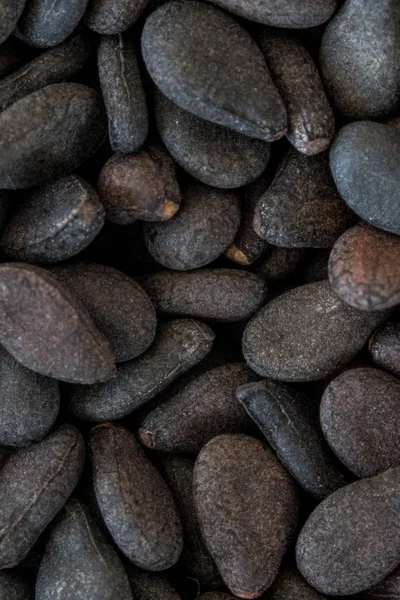 Macro de semillas de sésamo negro — Foto de Stock
