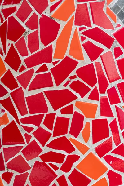 Rode en oranje mozaïek tegel structuur — Stockfoto