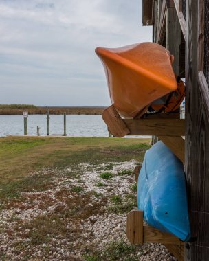 Two Kayaks on Racks clipart