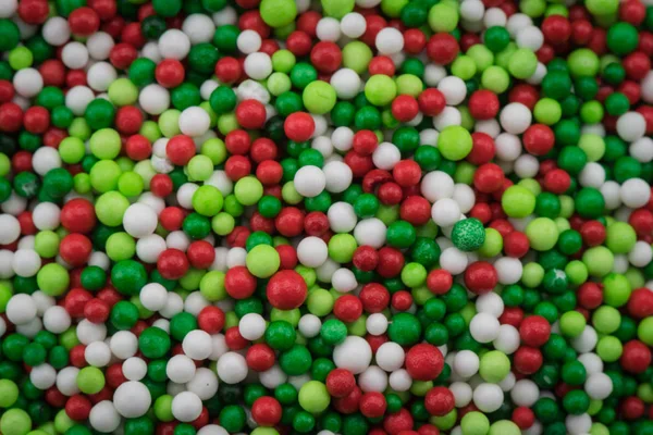 Christmas Themed Nonpareils Close Up — Stock Photo, Image