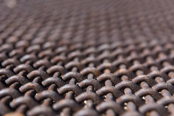 Close Up Angle View of Rusted Metal Mesh — Stock Photo, Image