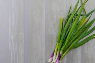 Scallions sağda solda yer kopyalayın