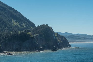 Güney Oregon kıyılarında kayalık uçurumlarda