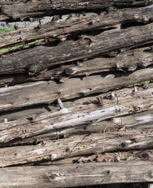 Ahşap günlük çit doku