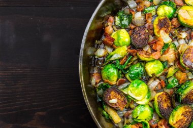 Roasted Brussels Sprouts with Copy Space to Left clipart