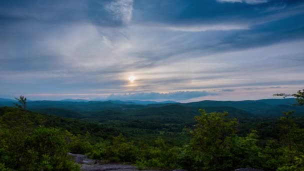 Time Lapse Blue Ridge Parkway Sunset Late Spring — Stock Video