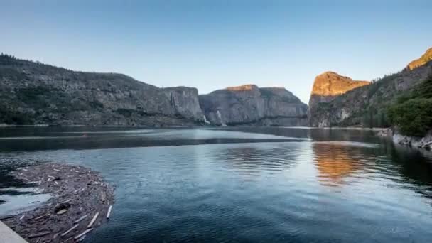 Yosemite Hetch Hetchy Slunce Nad Přehradou Údolí — Stock video