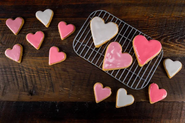 Heart Shaped Cookies With Copy Space — Stock Photo, Image