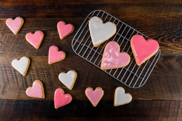 Large and Small Heart Shaped Cookies — Stock Photo, Image