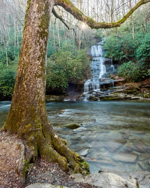 Sun Rises Over Water Fall — Stock Photo, Image