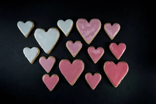 Variety of Frosted Heart Cookies — Stock Photo, Image