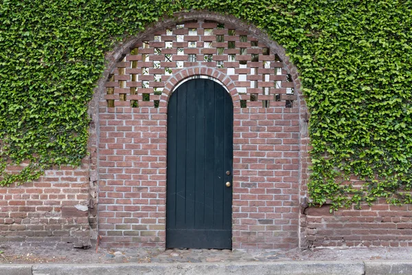 Arco muro di mattoni e Ivy — Foto Stock