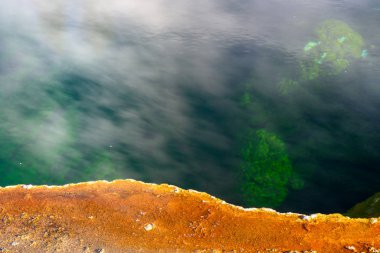 Kahverengi zeminin kenarında sıcak kaynak