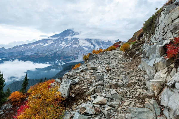 stock image Shelf Trail and Mt. Rainier in the Fall