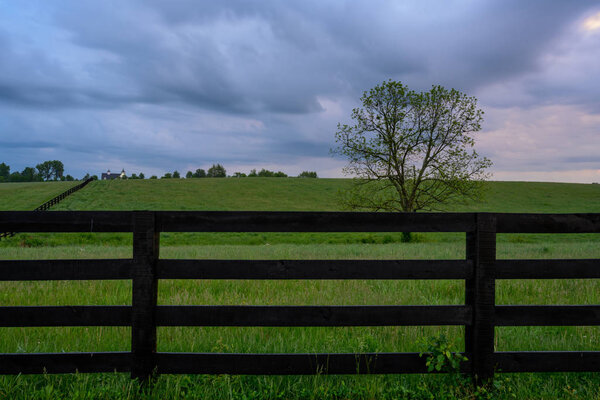 Horse Fence and Gray Skies