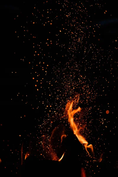 Embers Fly Above Flame — Stock Photo, Image