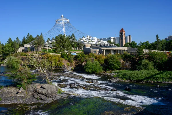 Spokane Spojené Státy Americké Srpen 2019 Veřejný Prostor Podél Řeky — Stock fotografie