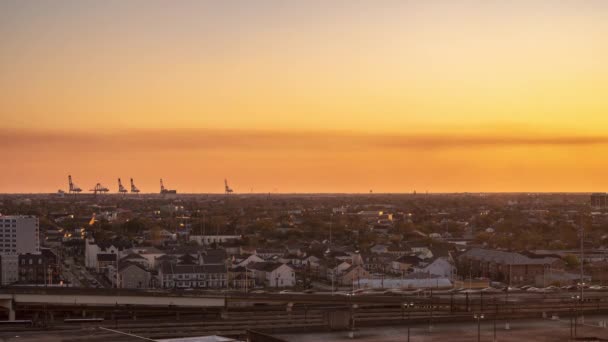 Zeitraffer Des Sonnenuntergangs Von New Orleans — Stockvideo