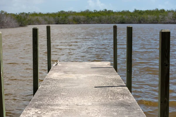 Dermaga Semen Danau Everglades Pada Hari Yang Cerah — Stok Foto