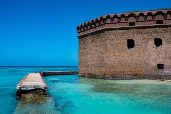 Fort Jefferson Mur Fosa Cegła Florydzie Keys — Zdjęcie stockowe