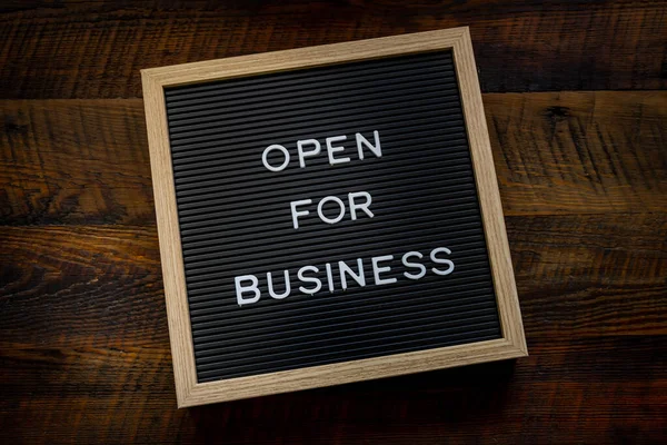 Open Business Sign Letter Board — Stock Photo, Image