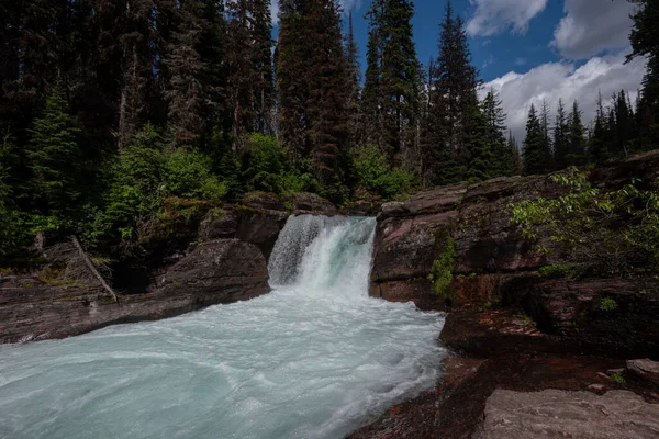 Small Waterfall Glacier Wilderness Summer — Stock Photo, Image