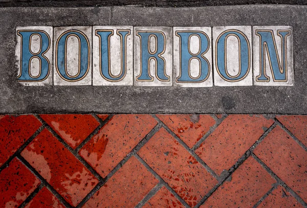 Bourbon Street Tiles Bricks Wet Trowalk — стоковое фото