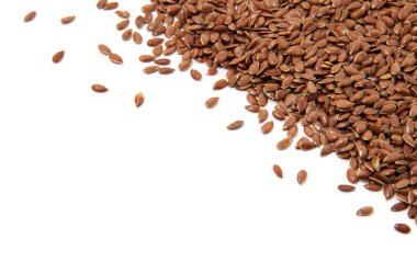 keten tohumu beyaz üzerine izole