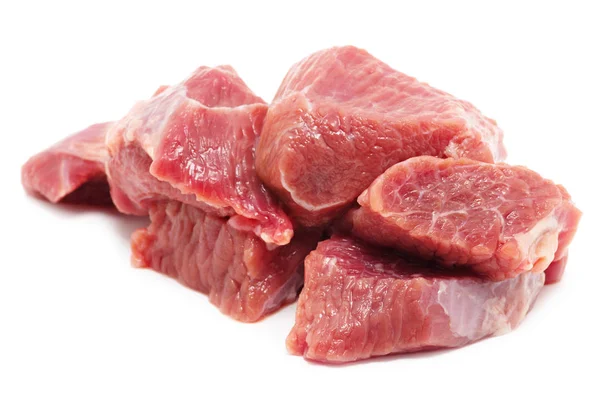 Rohes Fleisch isoliert auf weiß — Stockfoto