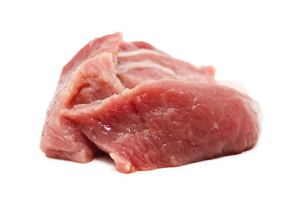 Rohes Fleisch isoliert auf weiß — Stockfoto