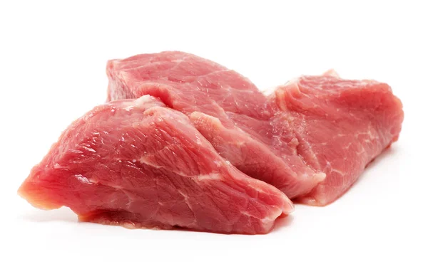 Rohes Fleisch Isoliert Auf Weiß — Stockfoto