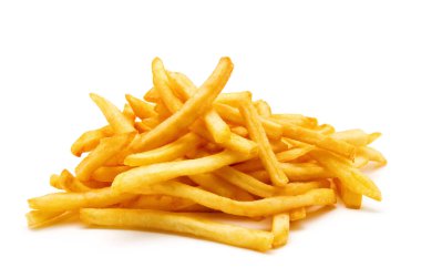 İzole edilmiş beyaz arkaplanda patates kızartması