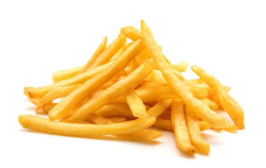 İzole edilmiş beyaz arkaplanda patates kızartması