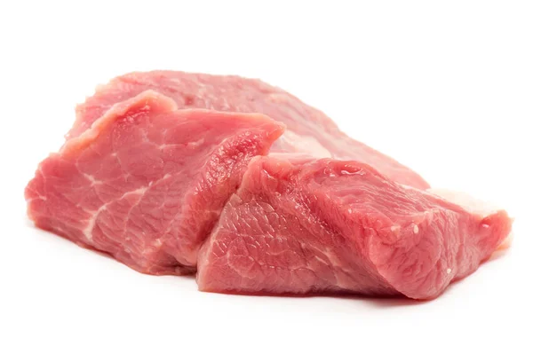 Rohes Fleisch isoliert auf weiß — Stockfoto