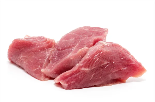 Rohes Fleisch Isoliert Auf Weiß — Stockfoto