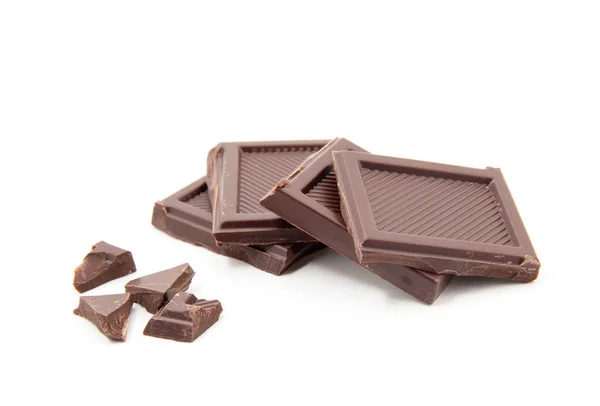 Pezzi Grossolanamente Tagliati Una Barretta Cioccolato — Foto Stock