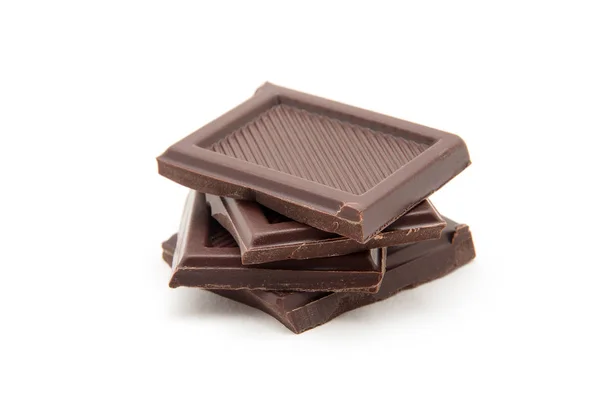 Delen Van Een Chocoladereep Ruw Gesneden — Stockfoto