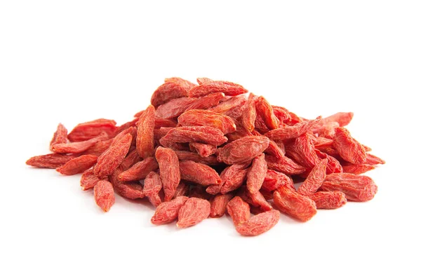 Bayas Goji Secas Aisladas Sobre Fondo Blanco — Foto de Stock