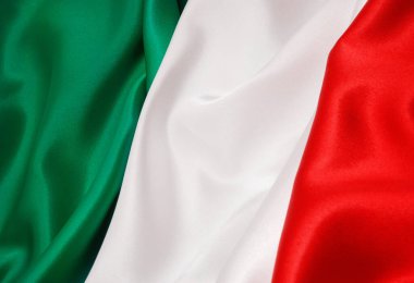 İtalya Bayrağı ipek kumaş arkaplanı