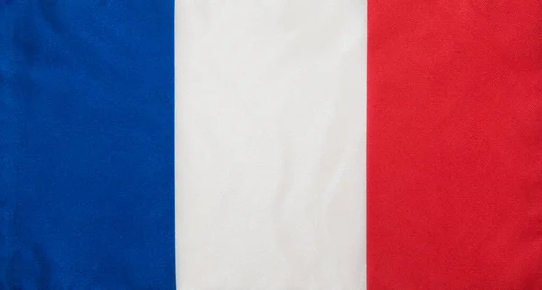 Bandera Francia Sobre Textura Satinada — Foto de Stock