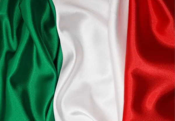 Italia Bandiera Seta Tessuto Sfondo — Foto Stock