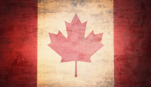 Eine Alte Grunge Flagge Des Kanadischen Staates — Stockfoto
