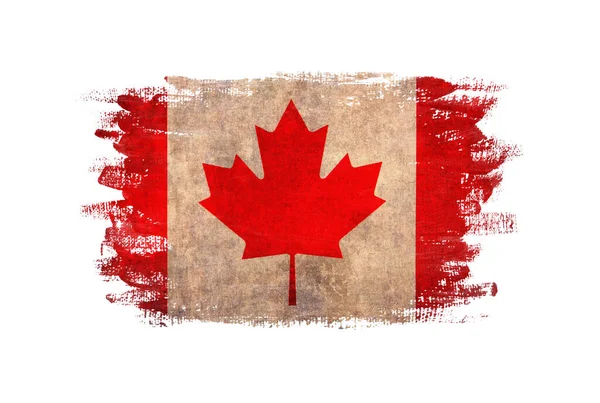 Una Vecchia Bandiera Grunge Dello Stato Canadese — Foto Stock
