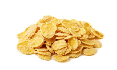 Beyaz arkaplanda mısır gevreği