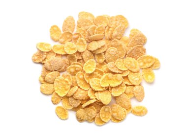 Beyaz arkaplanda mısır gevreği