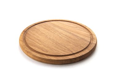 Pizza tahtası beyaz arkaplanda izole edildi.