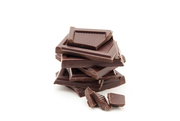 Delen Van Een Chocoladereep Ruw Gesneden — Stockfoto