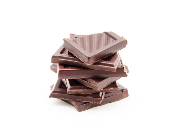 Trozos Cortados Áspero Una Barra Chocolate — Foto de Stock