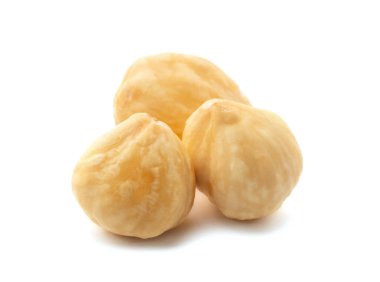 Fındıklar beyaz arkaplanda izole.